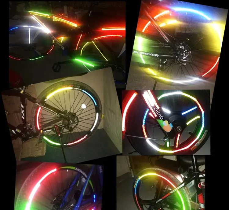 Велосипедная наклейка s отличительные светоотражающие наклейки полоса Велосипед отражательная клеящаяся лента отражатель Велосипедное колесо велосипед аксессуары для велосипеда