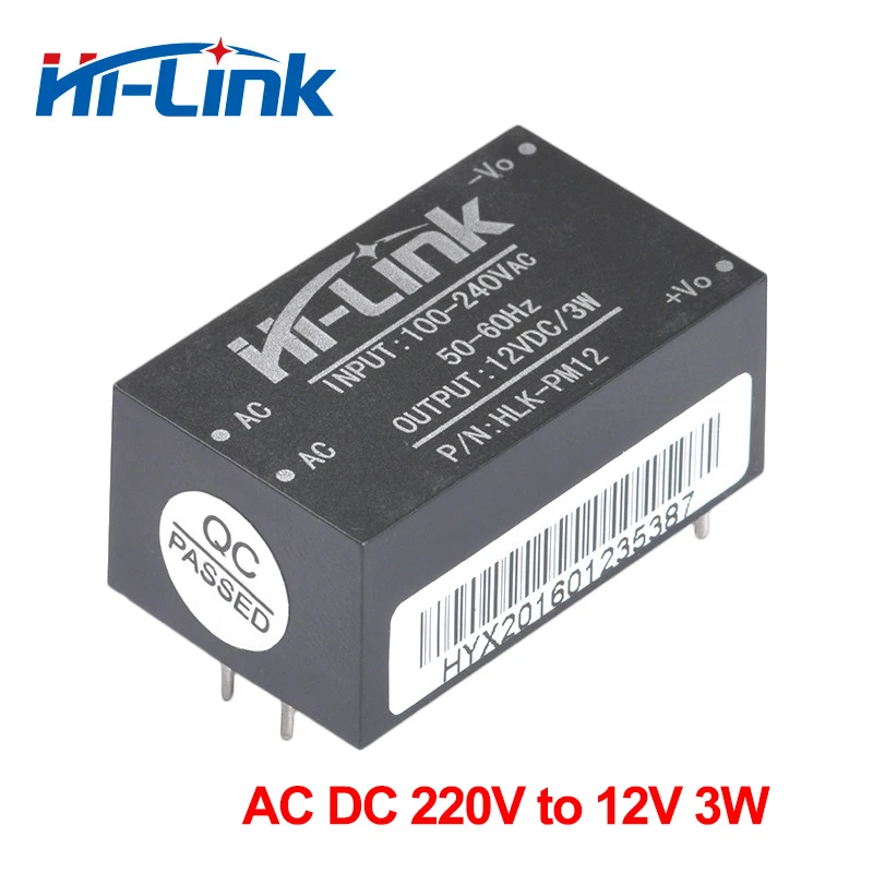 HLK-PM12 Hi-Link 2pcs/lot AC DC 3W 220V to 12V Power Supply Module Isolated Mini Intelligent Household Switch PM12