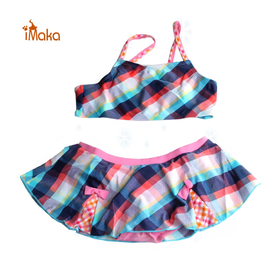 Girls Bikini Set 2-Piece - Quick Dry Swimsuit For Kids 5-14 Years, Cute Prints, Chest Padding