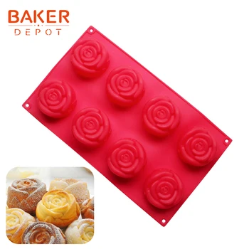 

BAKER DEPOT Silicone Mold for pastry cake baking rose shape jelly pudding handmade soap form silicone ice bread chocolate mould