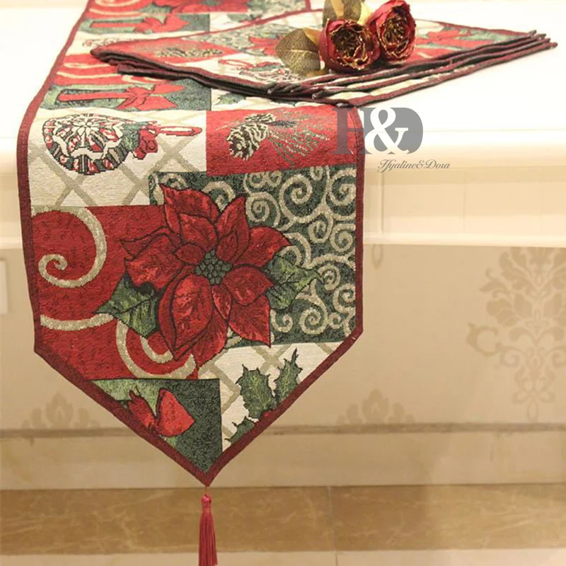 2 Pcs Lot Christmas Style Table Runner Wedding Bed Tapestry 2 Pcs Lot Christmas Style Table Runner Wedding Bed Tapestry Cloth Dining Mat Flag Tv Cabinet Cloths Cover Decor In Runners From Home