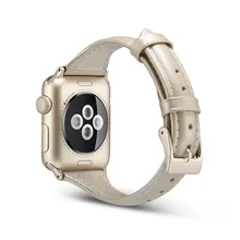 Thin Waist Style Genuine Leather Strap for Apple Watch Band Series 4 3 2 1 Bracelet Buckle 40mm 44mm 42mm 38mm with Free Case