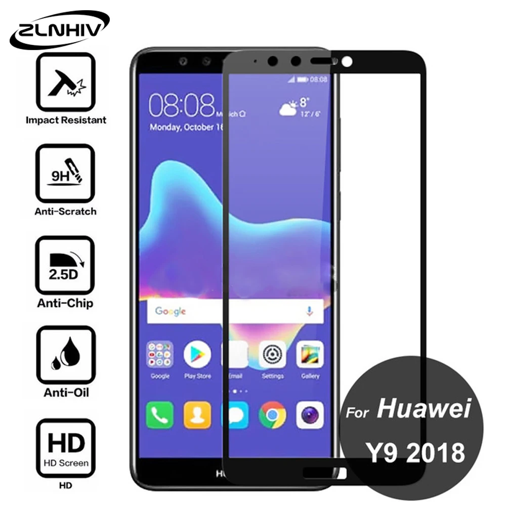 Защитное стекло ZLNHIV для huawei y9 y7 pro y6 prime 2019 2018 Защитная пленка экрана телефона Y9