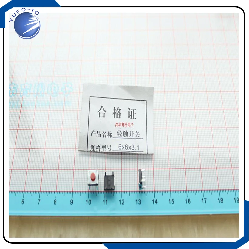 100PCS/LOT red head 6*6*3.1MM micro switch touch Tactile Push button 6X6X3.1MM | Обустройство дома