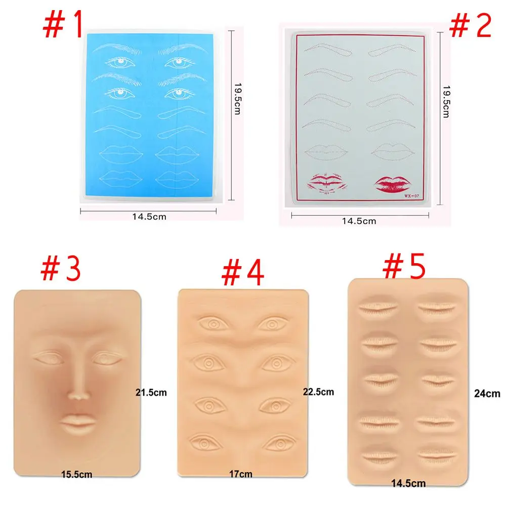 

3D Semi Permanent Eyebrow Lips Tattoo Practice Skin Double Eyelids Microblading Training Makeup Tool Body Art