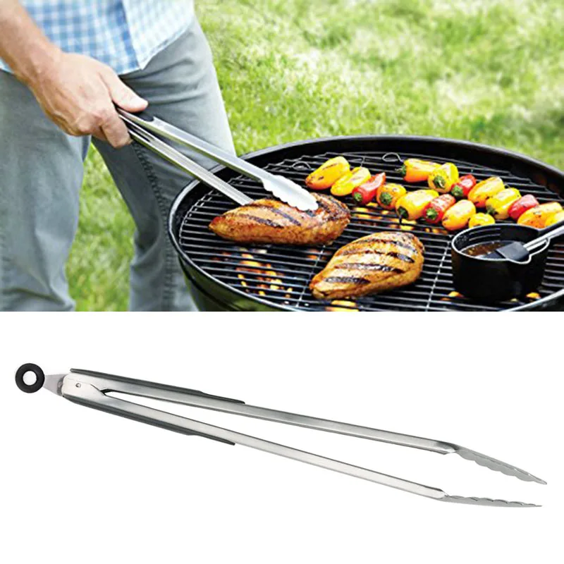 Home Kitchen helper 18 Stainless Steel Food Tongs Long Locking Cooking Tong Barbecue Tong BBQ font