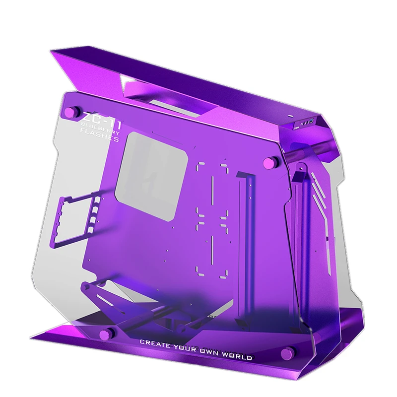 Zeaginal Blueberry flash Gaming ATX чехол из алюминия и закаленного стекла Модный для