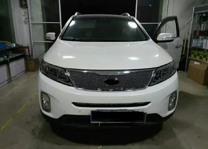 Подходит для kia Sorento 2013- передняя решетка из нержавеющей стали сотовая сетка гриль