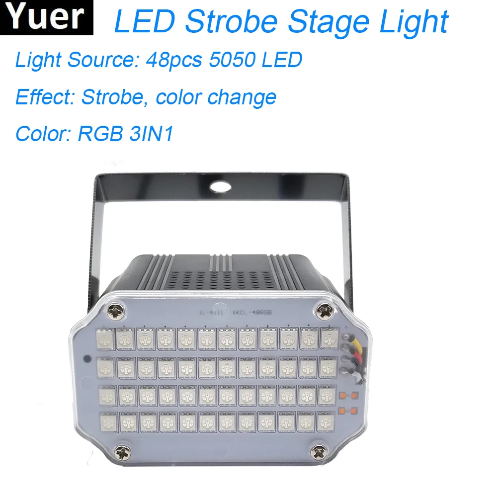 

Mini Led Strobe Light 48 LED RGB 3IN1 Strobe Stage Light Stage Lighting Effect Disco DJ Party Holiday Lights Fast Shopping