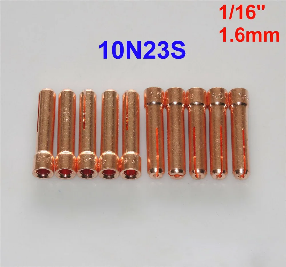 10n23s 1 6mm Tig Short Collet Tips For Wp17 18 26 Tig Welding Torch