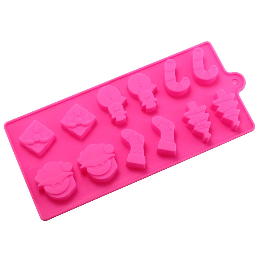 T0916P0158A Silicone Mold Santa Claus Snowman Pine Wand Sock detail 01