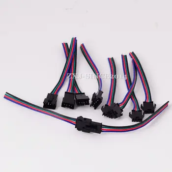 

1000 pairs 4Pin Male Female RGB LED Connector For WS2801 LED Strip Light 10CM Wire