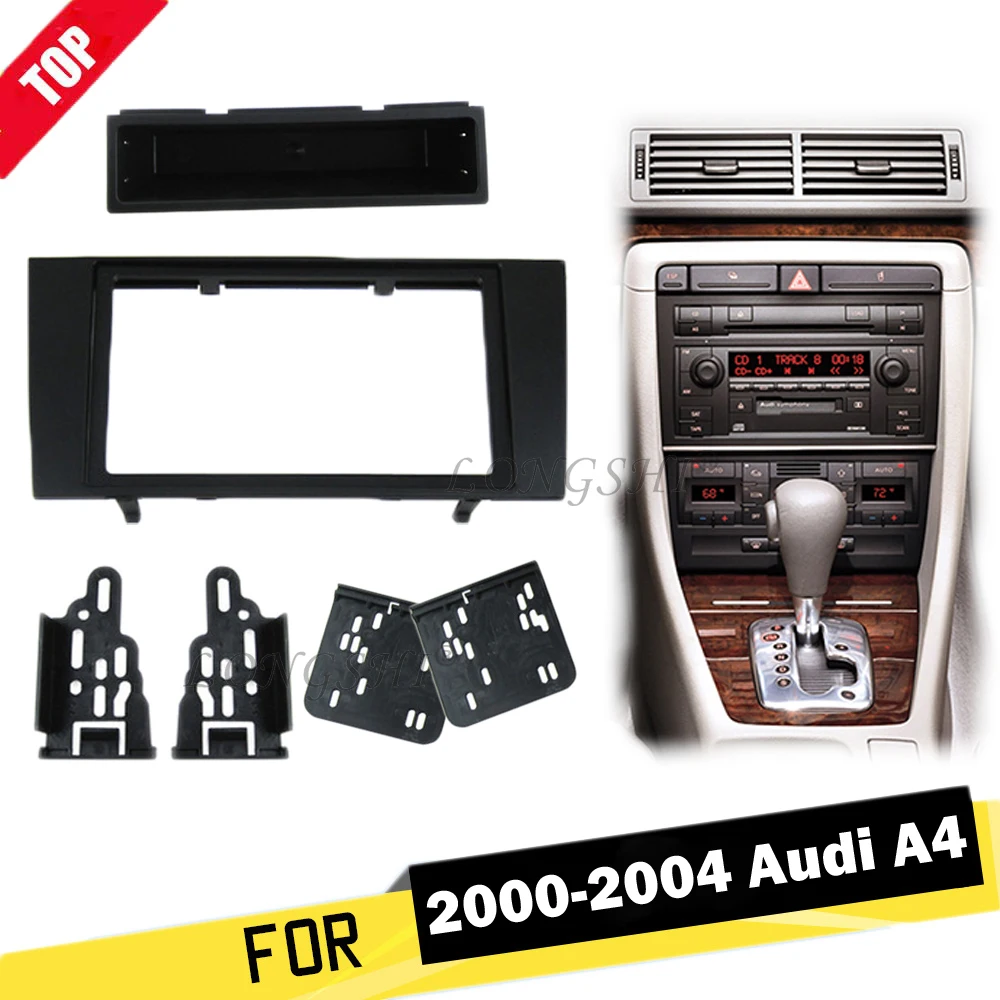 Автомобильный радиоприемник LONGSHI 173*98 мм два Din фасция для Audi A4 2000 2004 2DIN комплект с