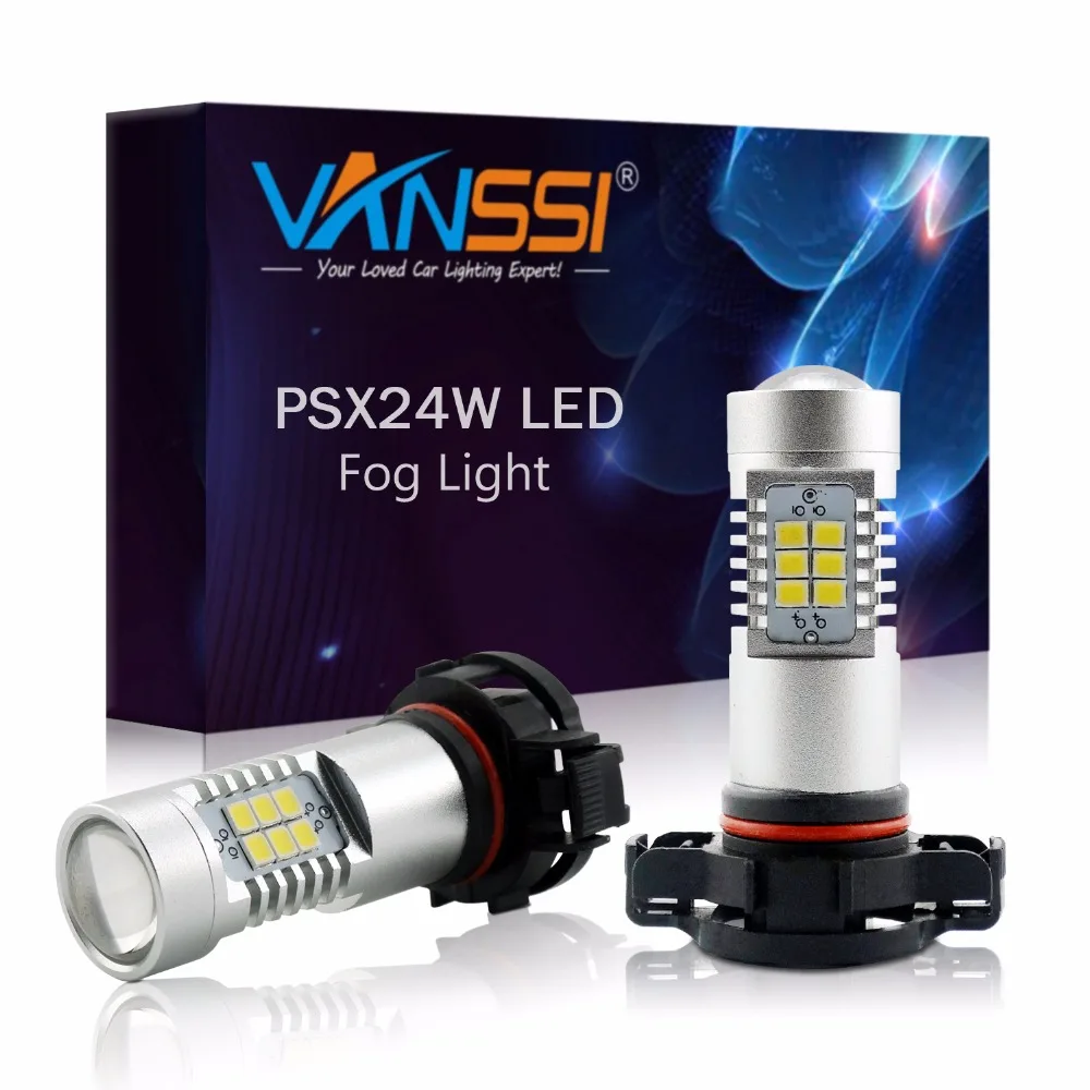 2x PSX24W 2504 светодиодный светильник 21SMD светодиодный противотуманный светильник супер яркий белый 6000K VANSSI гарантия 1 год