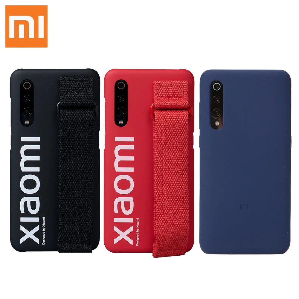 Оригинальный чехол xiaomi mi 9 100% Официальный защитный силиконовый с ручным ремешком