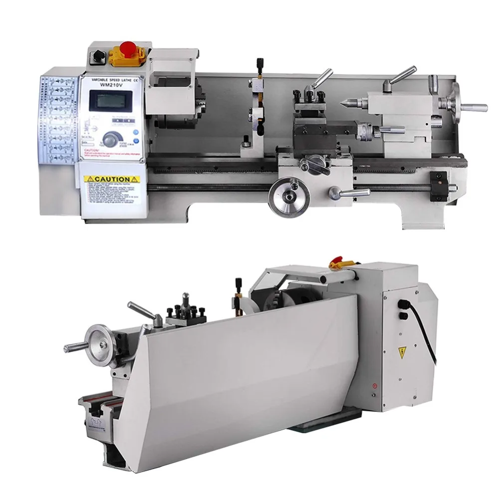 Mini Metal Lathe Machine Tools Bench Top Digital Rpm Variable