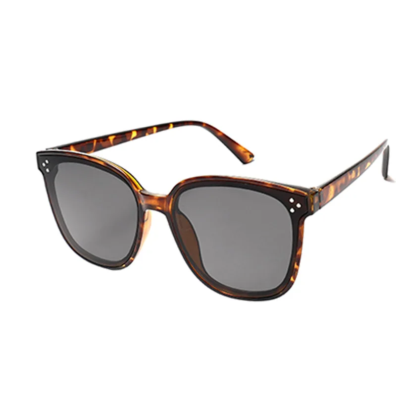 San FF, роскошные женские поляризованные солнцезащитные очки, ретро очки, леопардовые солнцезащитные очки, металлическая оправа, круглые очки, очки - Цвет линз: TY19A2