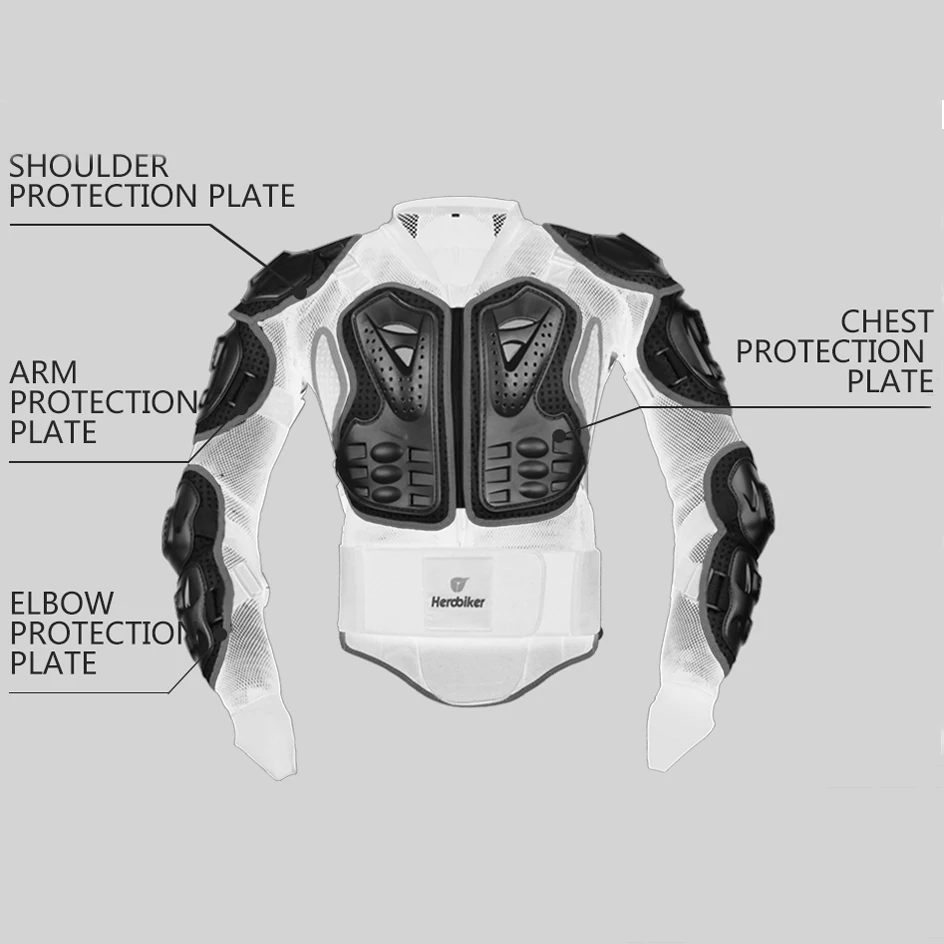 HEROBIKER мотоциклетная куртка полный корпус Броня оборудование Мотокросс внедорожный протектор Защитное снаряжение одежда S/M/L/XL/XXL/XXXL