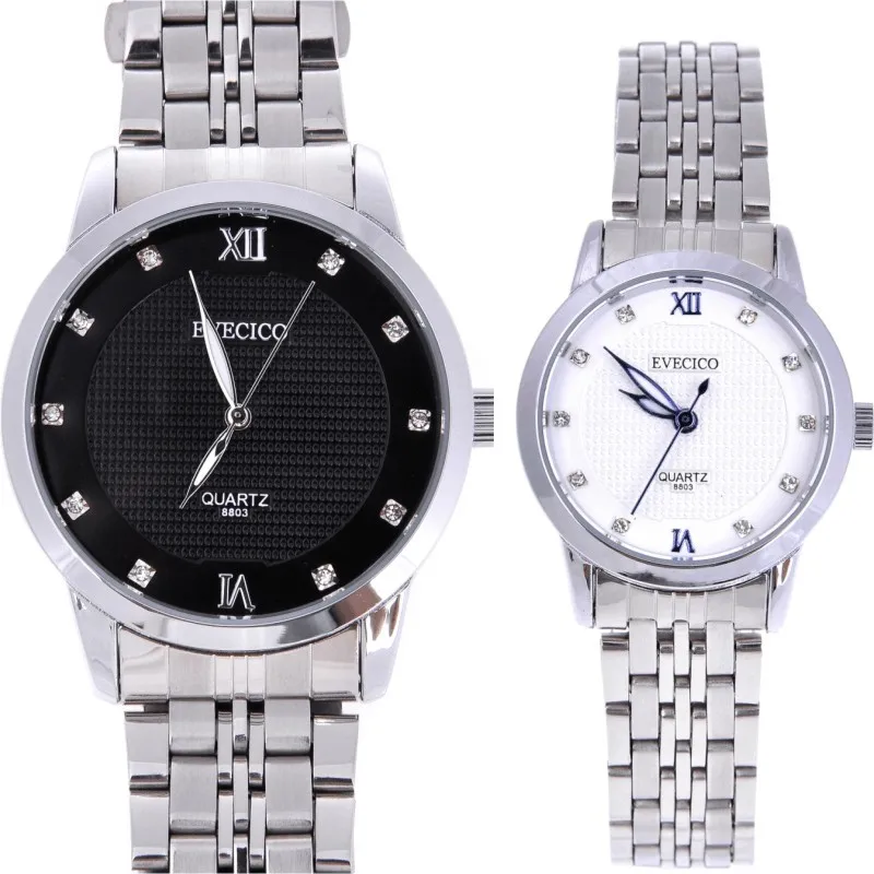 Commercial pointer brief fashion steel band rhinestone waterproof sports lovers quartz watches