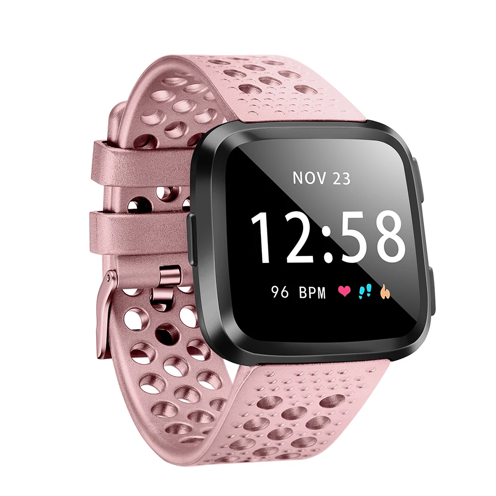 

Silicone Smartwatch Wrist Strap repelacement For Fitbit Versa Lite Rose Gold Soft For Fitbit Versa Activity bands Accessory