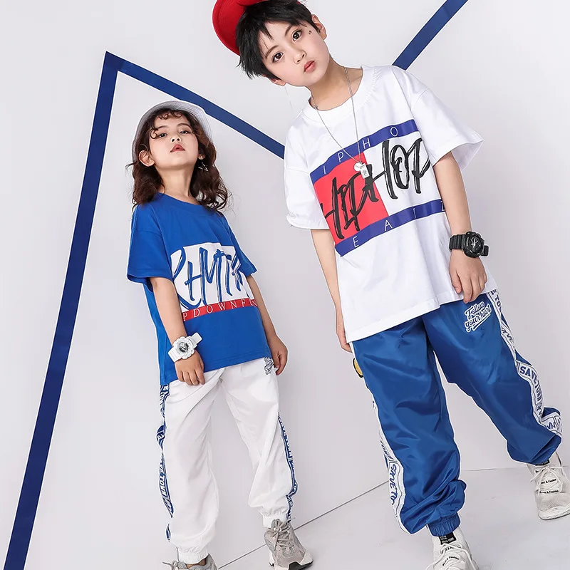 Prezzo Bambini di estate Hip Hop Sala Da Ballo Abiti Da Ballo per le Ragazze Dei Ragazzi Felpa Corta T Camicia Magliette e camicette Jogger Pantaloni Jazz Costumi di Danza