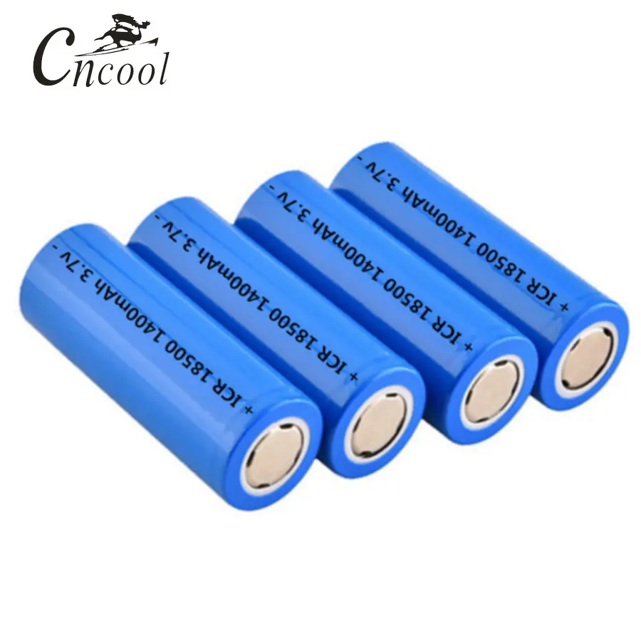 

Cncool 4pcs/Lot 18500 1400 mAh 3.7V Li-ion Rechargeable Battery 18500 HIGH CAPACITY FOR FLASHLIGHT Fast Shipping