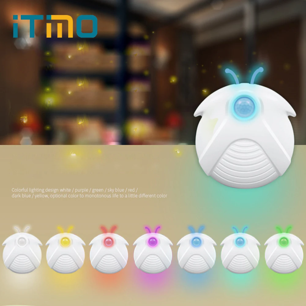 

iTimo Firefly LED Night Light for Bedroom Porch Corridor Human Body Induction Lamp USB Rechargeable Wireless Motion Sensor DC 5V