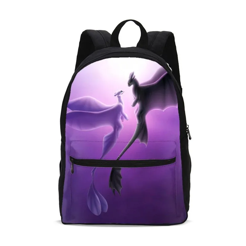 

Canvas Backpack For Women Men Fashion Cartoon How To Train Your Dragon 3 Printed Bookbag Travel Backpack Casual Daypacks Mochila