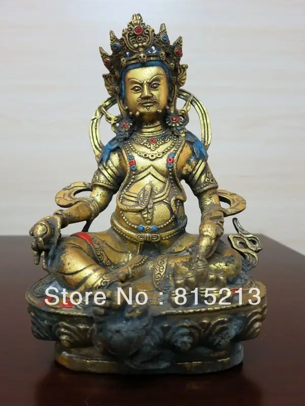 

bi00611 Chinese Bronze Auspicious Fortuna statue Dzambala statue