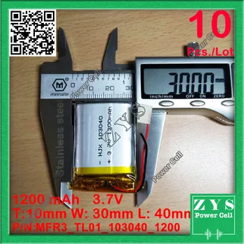 

10 pcs./Lot Polymer lithium ion battery 3.7V 103040 can be customized wholesale CE FCC ROHS MSDS quality certification 1200 mAh