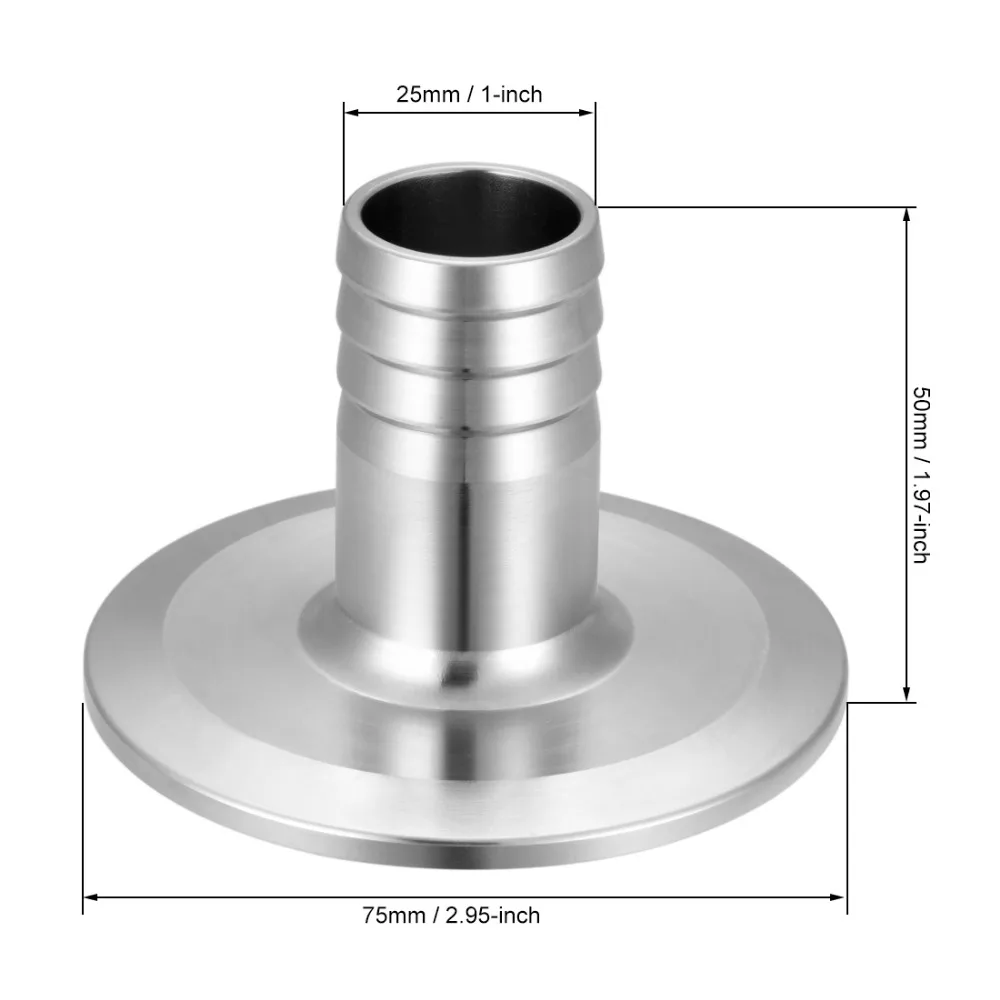 Uxcell 304 Нержавеющая сталь шланга адаптер KF16/25/40/50 фланец до 8/10/13/16/25/40 мм адаптеры для вакуумный резиновый шланг Барб