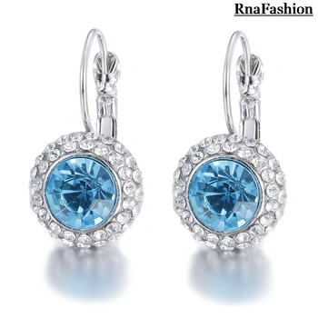

Free Shipping 2014 New Arrival Women Fashion Kate Middleton Round Cute Cubic Zircon Czech Crystal Earrings