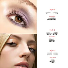 Водонепроницаемый макияжа накладные ресницы на магнитах(3 пары/12 шт) двойной набор ресниц на магните ресницы ультра накладные ресницы без клея 3D