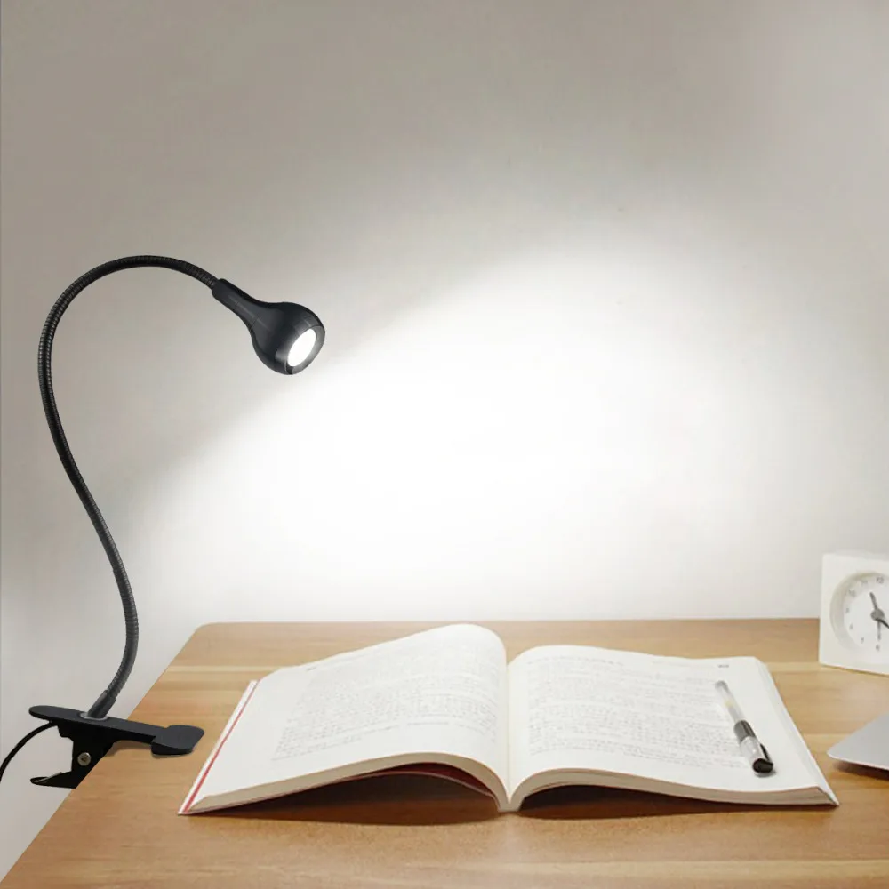  USB Desk lamp Flexible LED Table lamp Bed Study Reading Book lights With Holder Clip 360 degree Ben