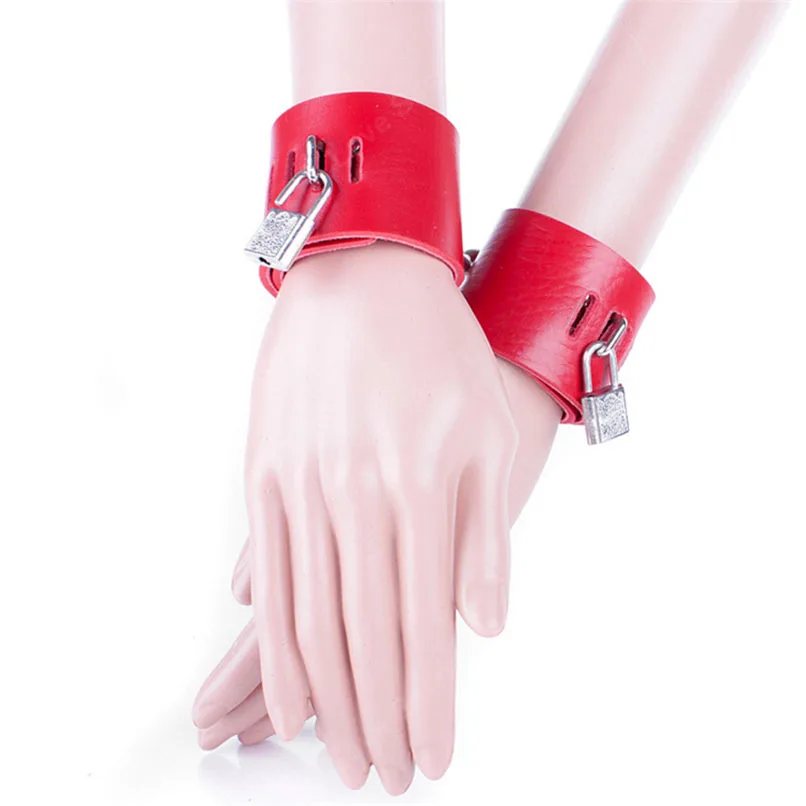 Aliexpress Com Buy Fetish Sex Game Sex Slave Sex Toys Pu Leather Locking Heavy Wrist Cuffs