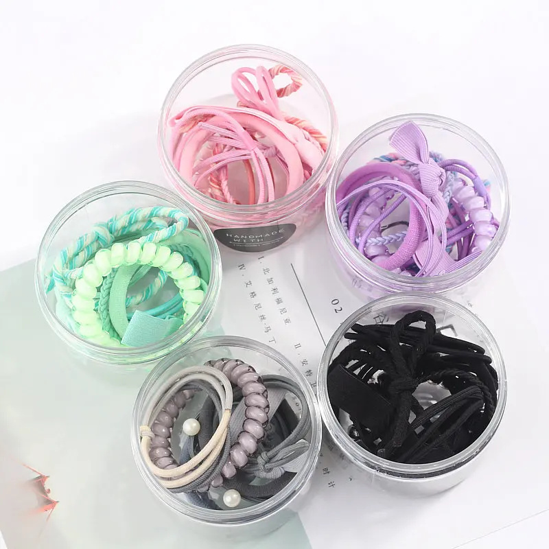 9 шт./компл. из резинка для волос кольцо диапазона волос комплект кожи головы веревку корейский небольшой свежий Простой Личность прекрасные волосы stylin