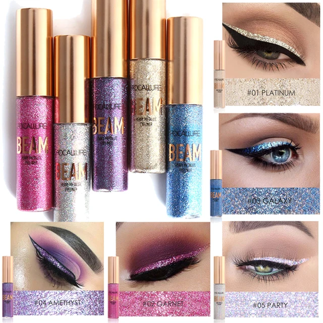 focallure glitter eyeliner waterproof makeup eye liner pencils long