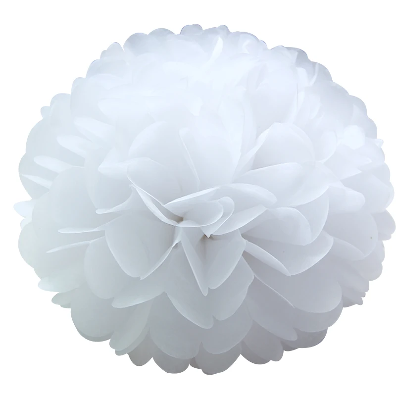 6 дюймов 15 см помпон тканевая бумага помпоны Цветочные шары для свадебного украшения комнаты вечерние принадлежности DIY белые Висячие бумажные цветы - Цвет: Белый