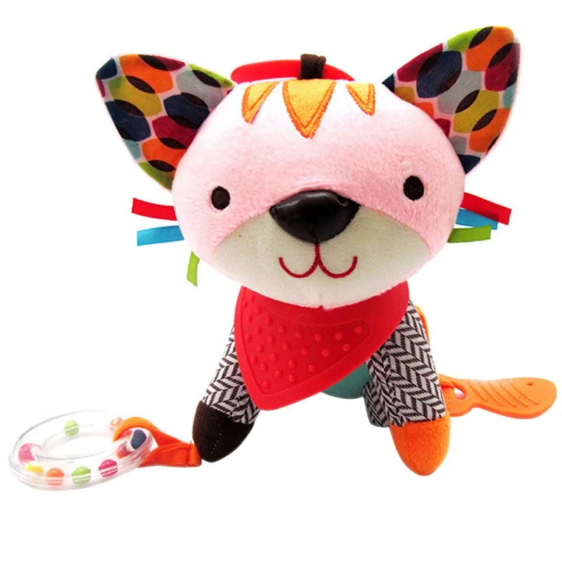  Baby Toy Plush Teether Hanging Bed Pendant Safe Around Crib Revolves Stuffed Stroller Rattles Anima