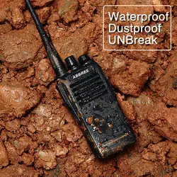 ABBREE AR-W300 IP67 Водонепроницаемый пыленепроницаемый UHF 400-480 MHz 2200 mAh CTCSS/DCS dtfm vox Функция портативной рации Ham профессиональное радио