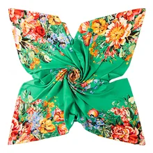

New Floral Print Fashion Silk Scarf Women Bandana Flowers Neckerchief Female Hijab Square Scarves Silk Foulard Lady Shawls