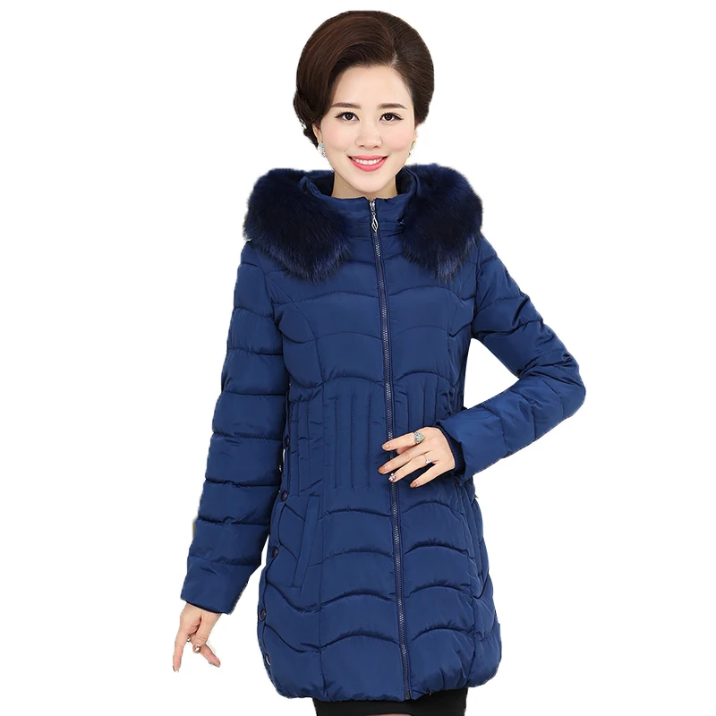 

2017 Middle - aged women 's new down jacket 40-50 year - old middle - aged mother in winter coat long thicker coat