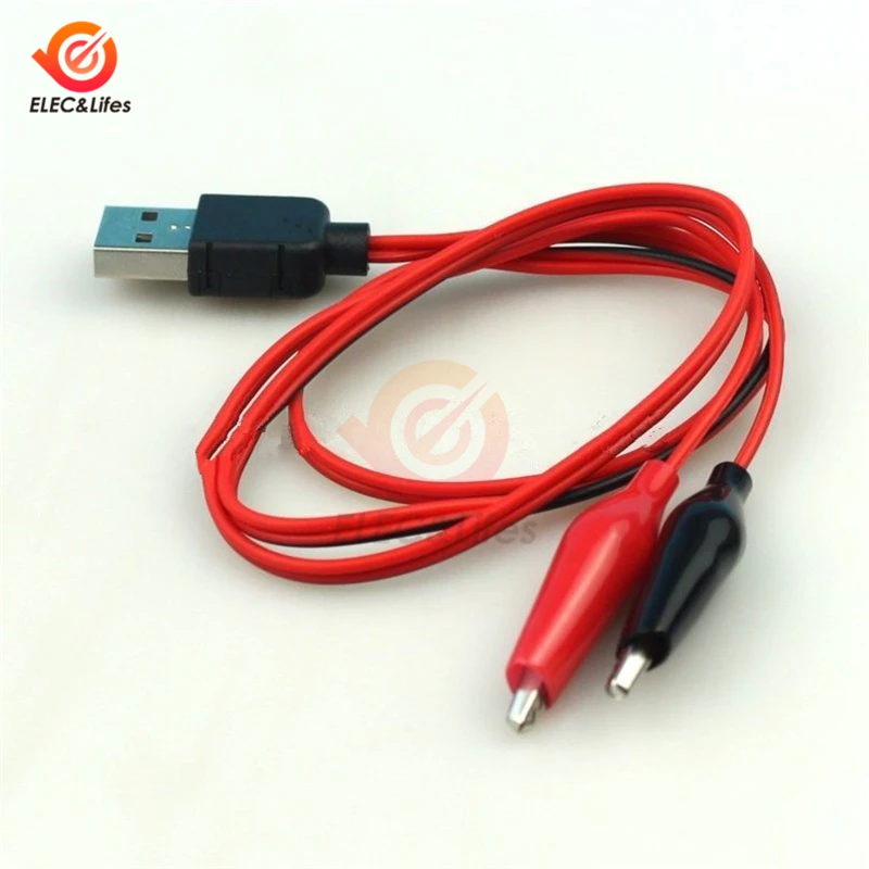 60 см Аллигатор тест Cilp к USB разъем адаптер Крокодил Тест Зажим Кабель