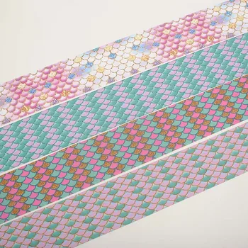 

NEW 50 yards 3"75mm Fish Scale Grosgrain Bows Ribbons Party Decoration Ribbons Free Shipping