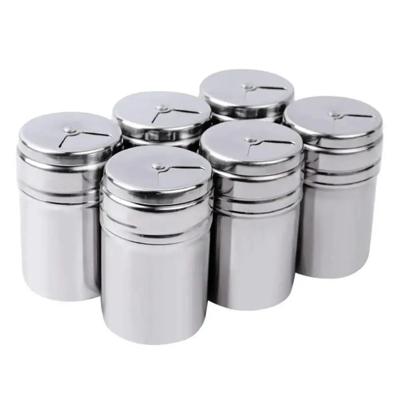 6 unids/set de acero inoxidable frascos de especias sal azúcar pimienta de condimento de almacenamiento latas Cocina Barbacoa al aire libre barbacoa herramienta 6 unids/set de acero inoxidable frascos de especias sal azúcar pimienta de condimento de almacenamiento latas Cocina Barbacoa al aire libre barbacoa herramienta