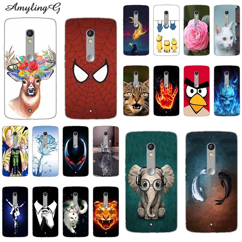 

Fashion Phone Cases For Motorola Moto X Play X3 lux XT1561 XT1562 5.5" Case Back Cover Cartoon Rose Soft Silicone TPU Fundas Bag