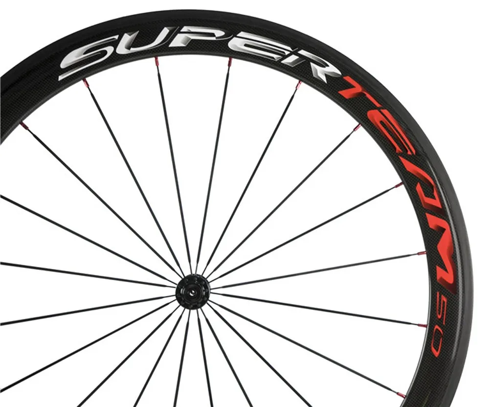 Best Wholesale black glossy decals 50mm 700c clincher matte finish carbon wheels with black novatec hub for road bike use wheelset 7