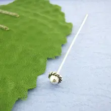 DoreenBeads 30 шт. тибетский серебряный 3D головной убор Pin 55 мм