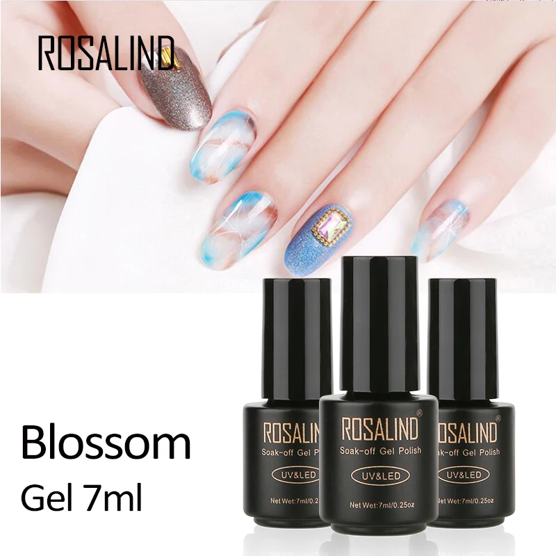 ROSALIND гель 1S 7 мл DIY Blossom Гель-лак Профессиональный впитывающий УФ для маникюра дизайн ногтей полувернис Перманентный Гель-лак