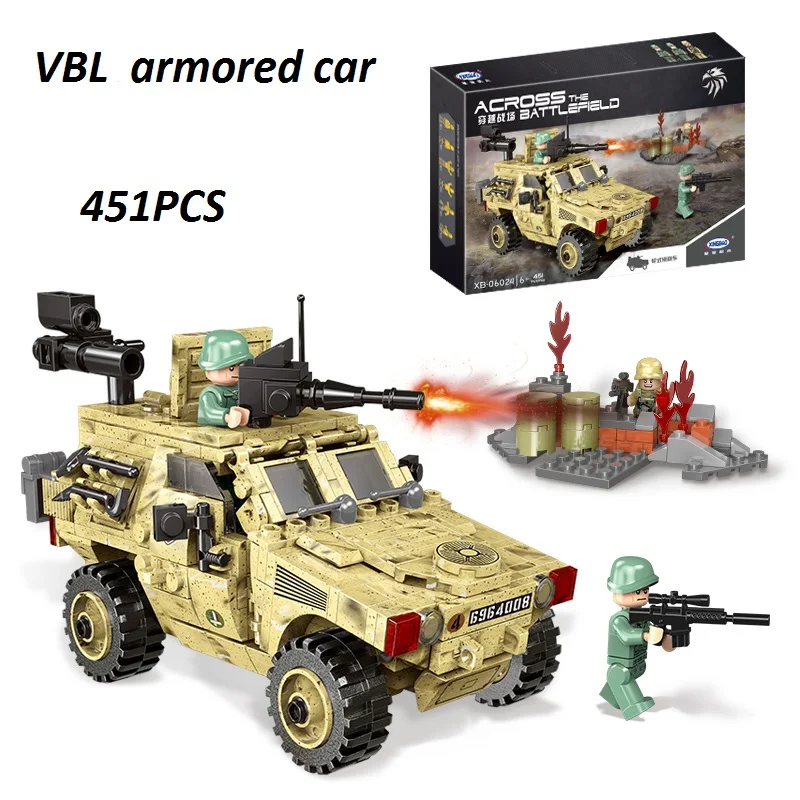 Legoed war VBL armored car 06024 Military Series The Wheeled Armored Vehicle Building Blocks Car legoingly Model kit Bricks Toys
